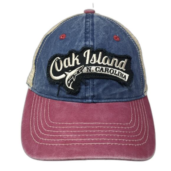 Oak Island N. Carolina Strapback Trucker Hat Multi One Size Adjustable Mesh Back - Picture 1 of 9